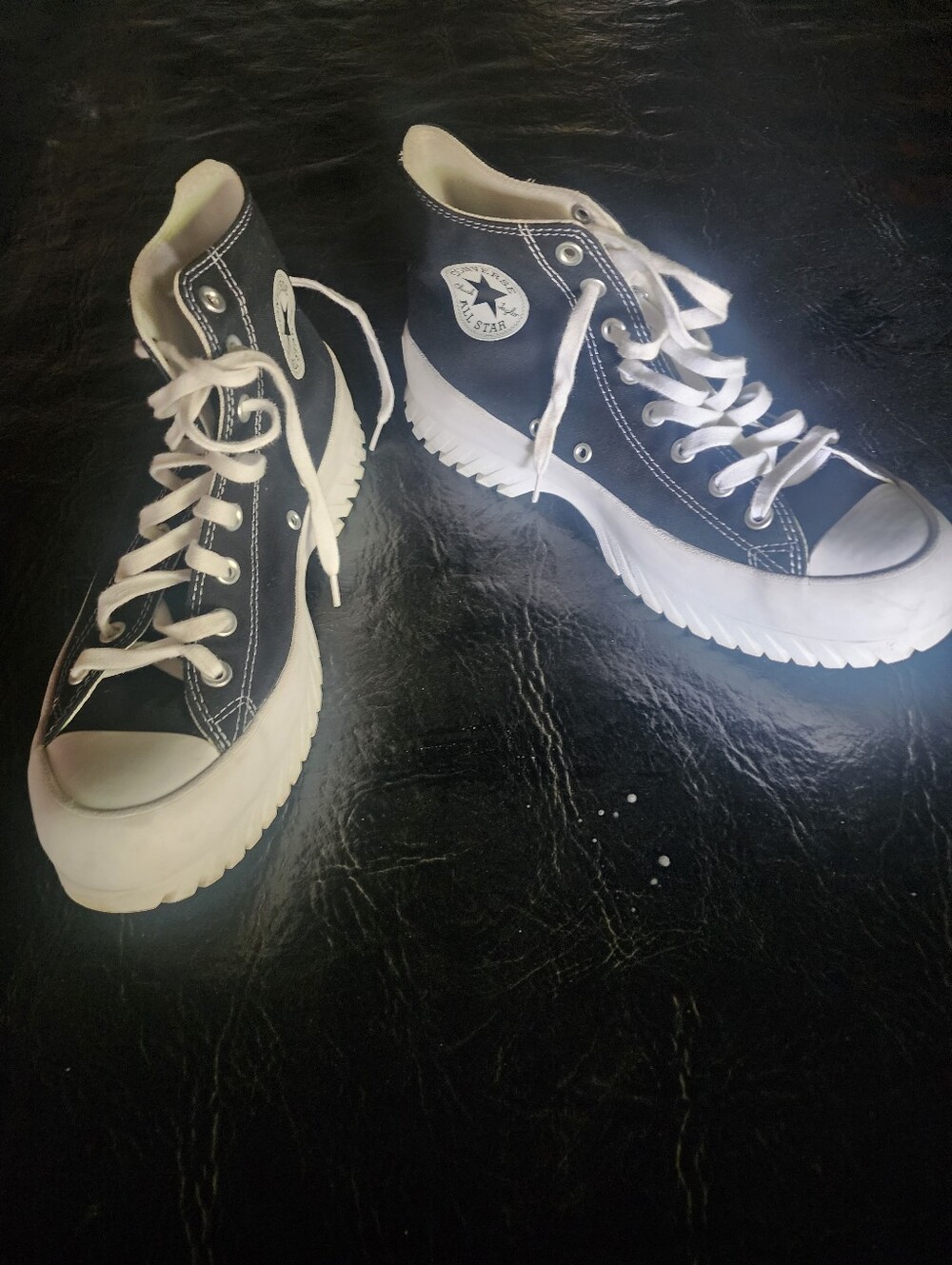 Converse High Top Platform Sneakers - Black and White